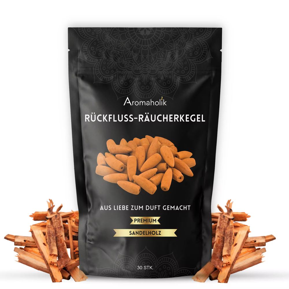 Rückfluss Räucherkegel Sandelholz 30 Stück.
