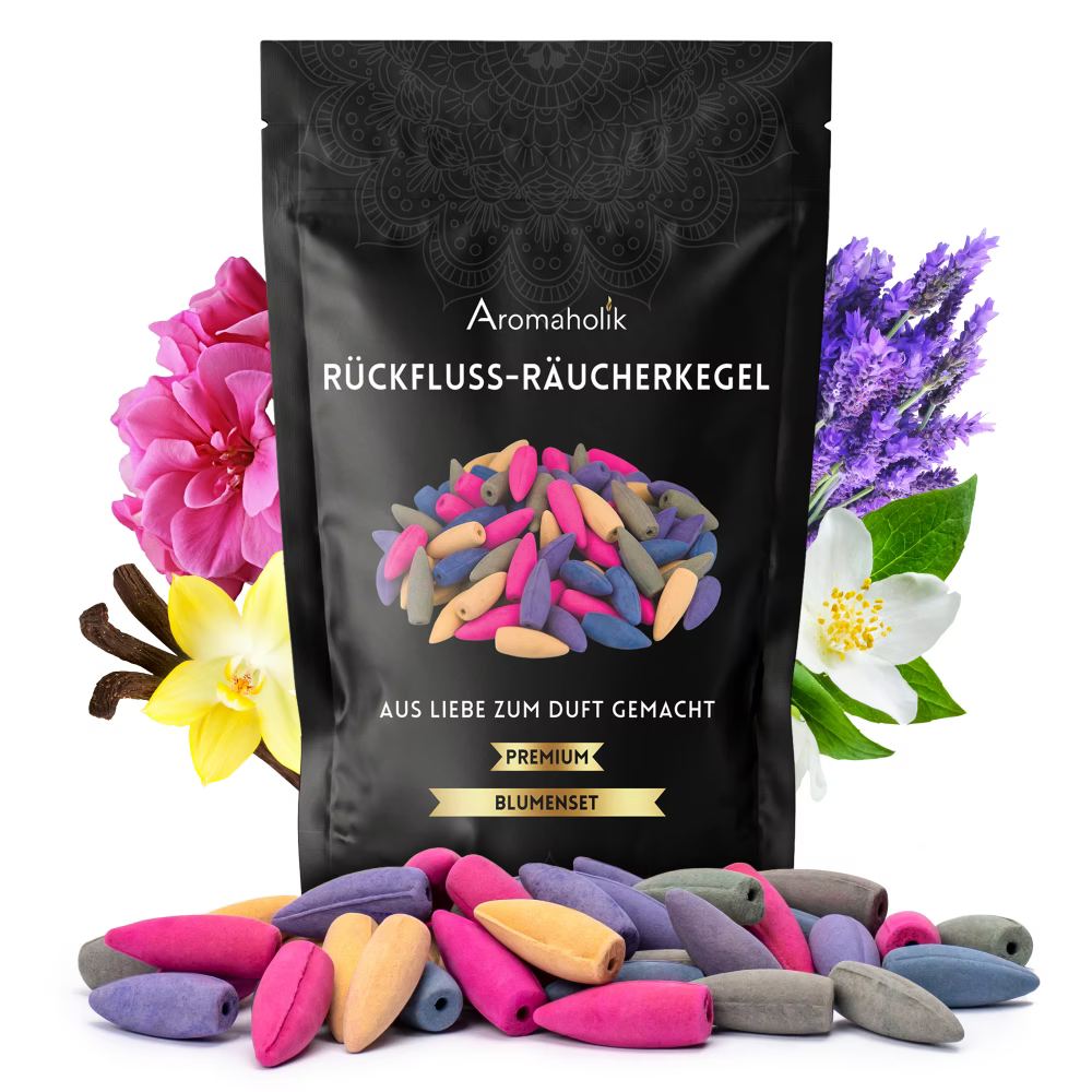Rückfluss Räucherkegel Blütenmischung 50 Stück.