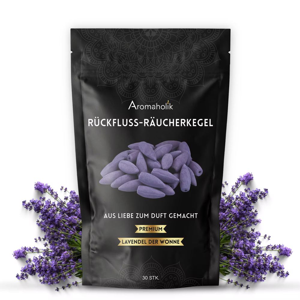 Rückfluss Räucherkegel Lavendel Genuss 30 Stück.
