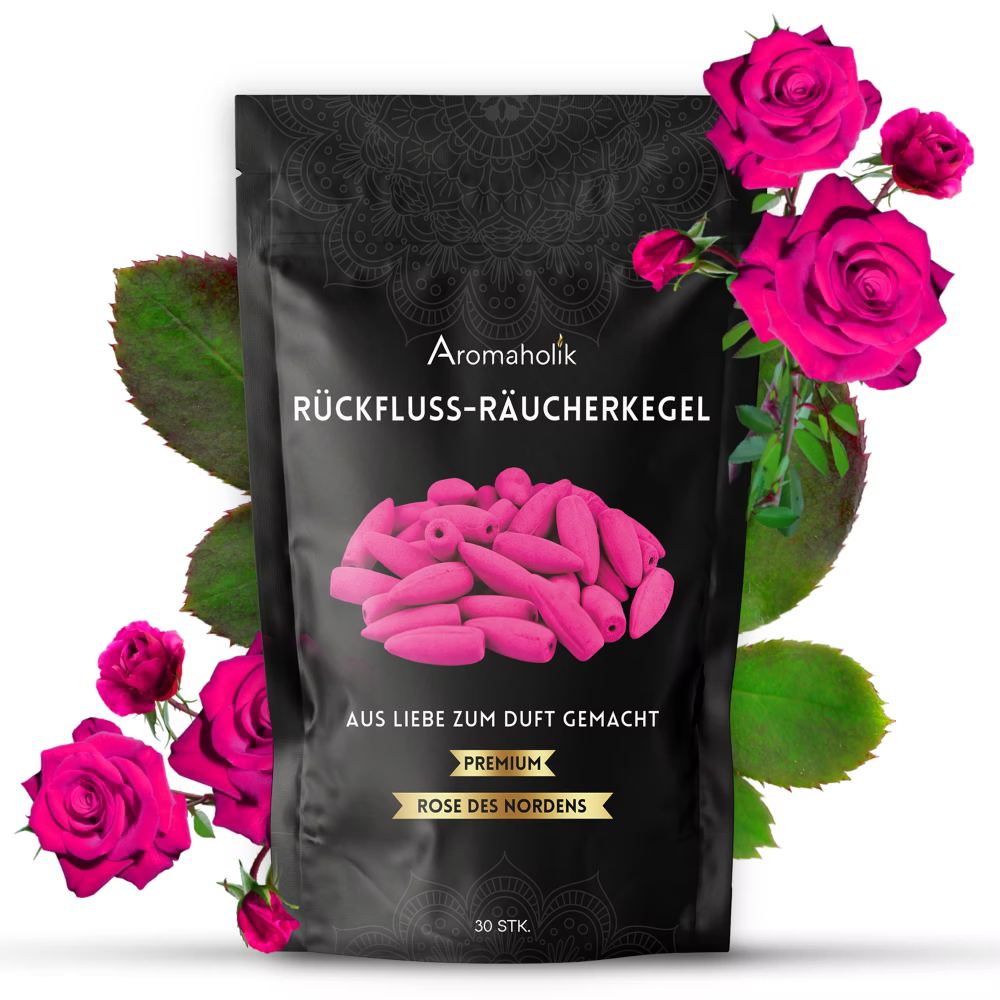 Rückfluss Räucherkegel Rose des Nordens 30 Stück.