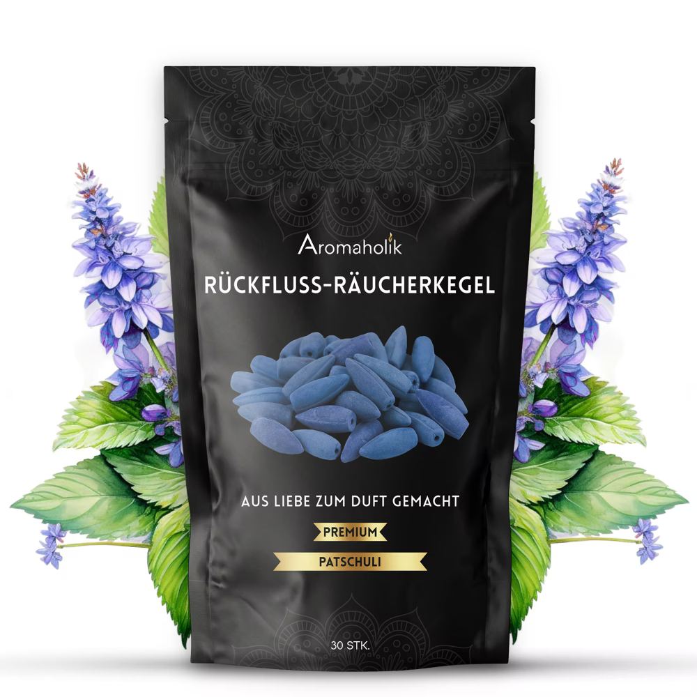 Rückfluss Räucherkegel Geheimnis der Patchouli 30 Stück.