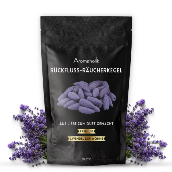 Rückfluss Räucherkegel Lavendel Genuss 30 Stück.